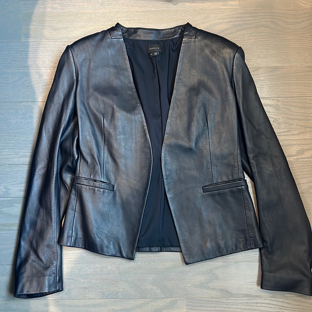 Theory Black Leather Women's Jacket